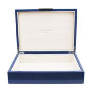 Load image into Gallery viewer, Large Blue Shagreen Box with Silver Clasp
